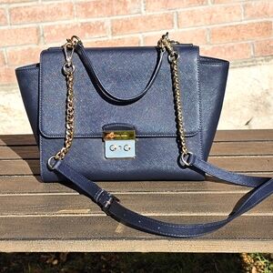 NWOT Micheal Kors navy leather crossbody